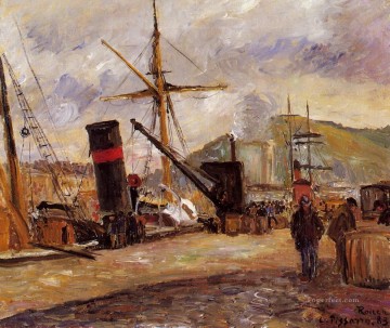 Camille Pissarro Painting - barcos de vapor 1883 Camille Pissarro